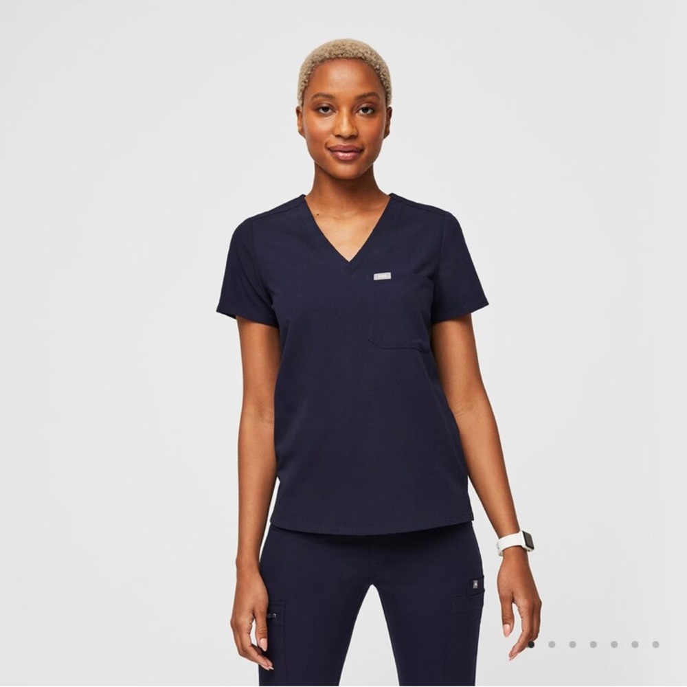 Figs Deep Blue Women's Short Sleeve Top